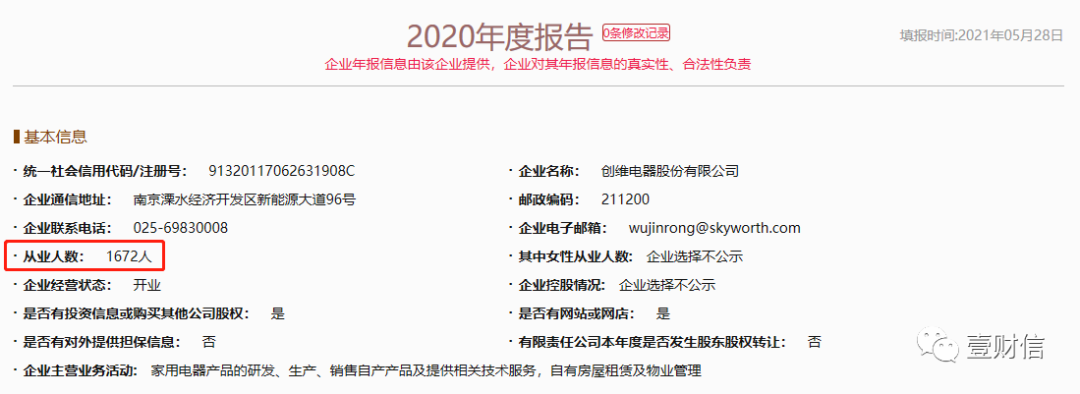 (截图来自企信网2020年报)
