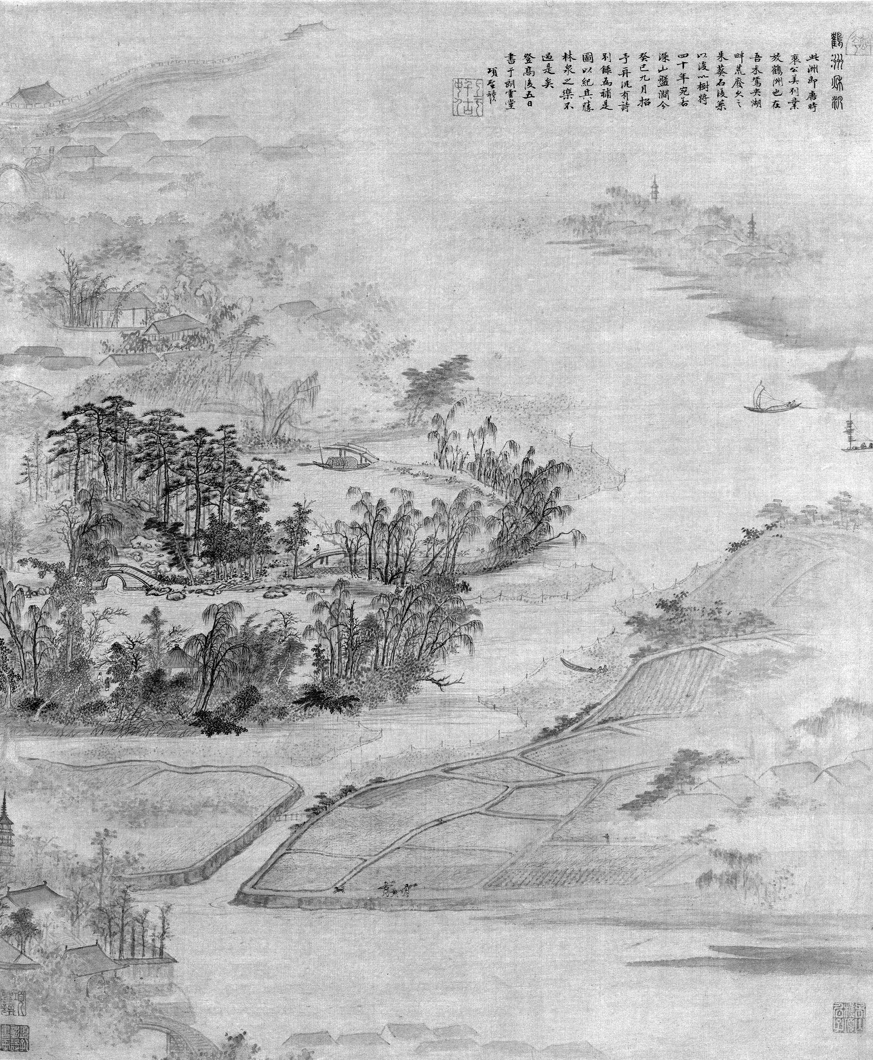 　　明项圣谟《放鹤洲图》 现藏于北京故宫博物院