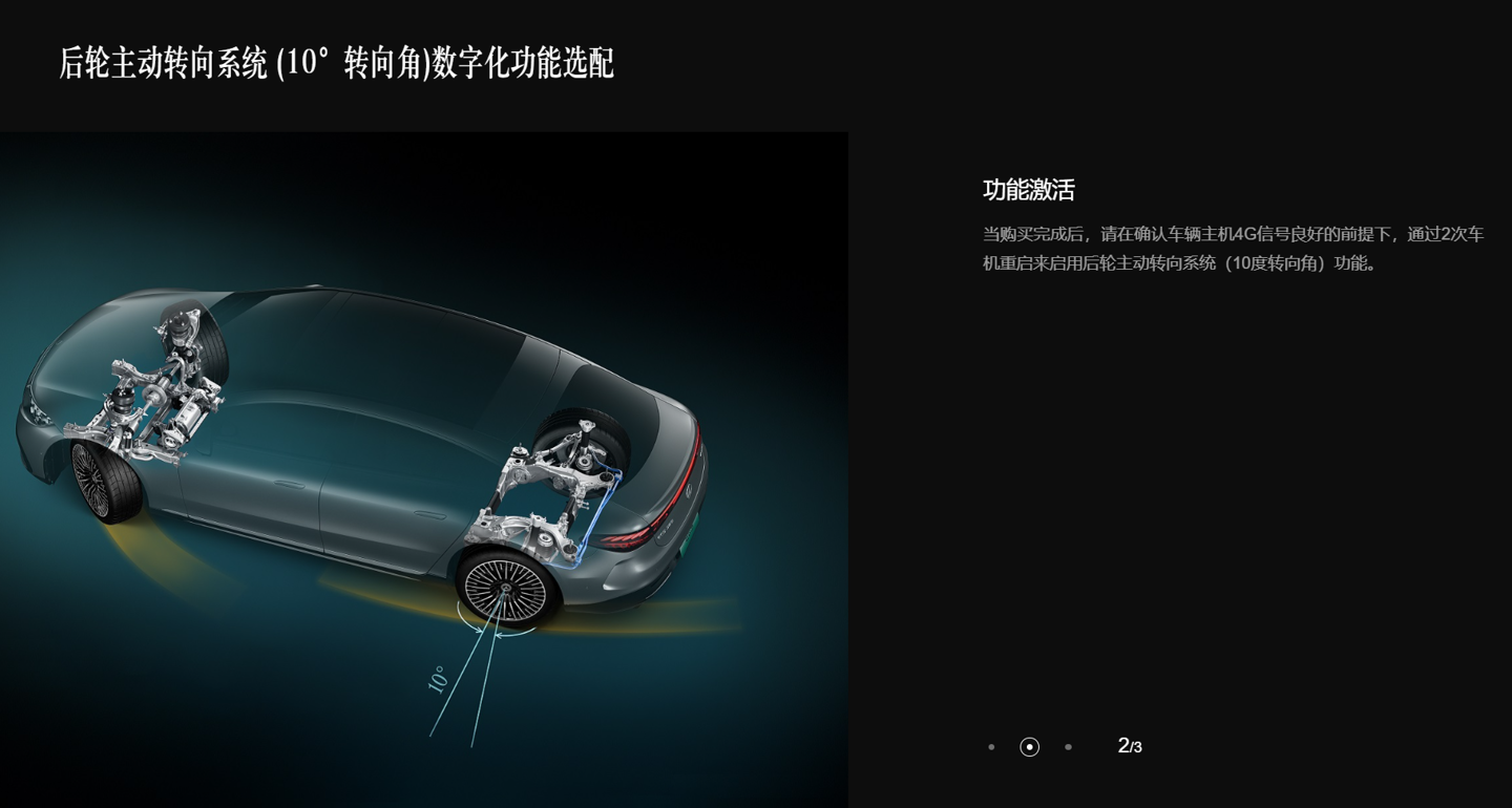 奔驰EQS推出后轮主动转向系统升级服务 4998元/年