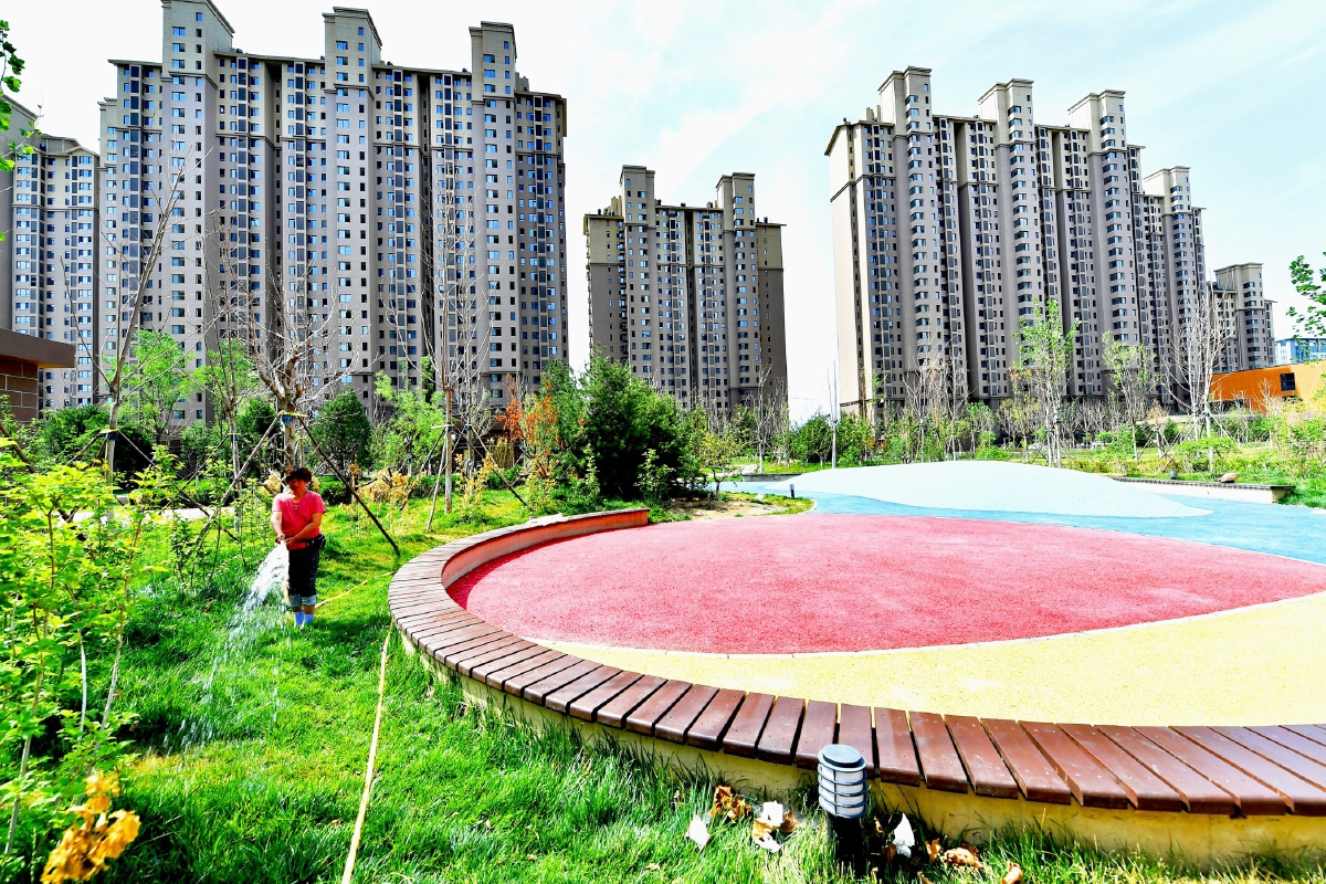 建设,改善了雨天积水问题,提升了水资源利用率,图为后北营家园小区