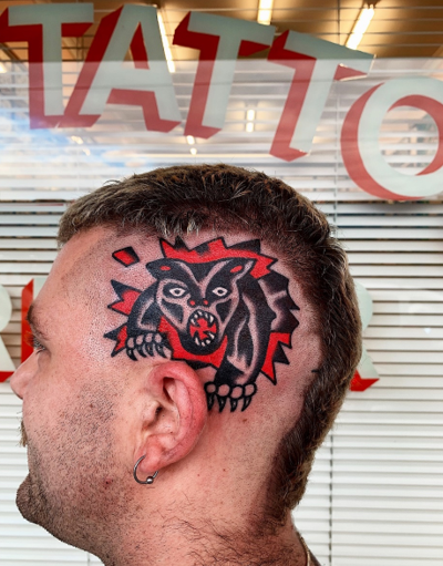 　　50头部纹身作品