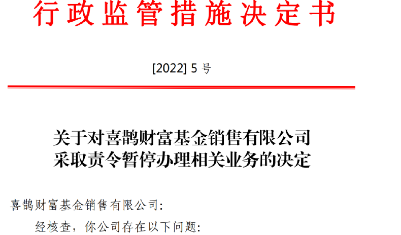 “发生了什么？这家基金销售机构被暂停相关业务6个月 基金销售监管趋严