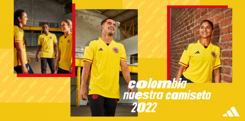 　　球员演绎了2022年世界杯哥伦比亚国家队球衣