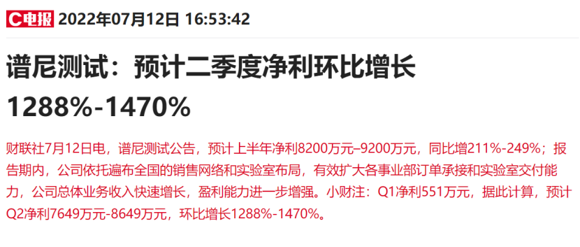 “核酸检测龙头谱尼测试单季净利预计环比狂增15倍 新进十大股东浮现徐翔家族身影