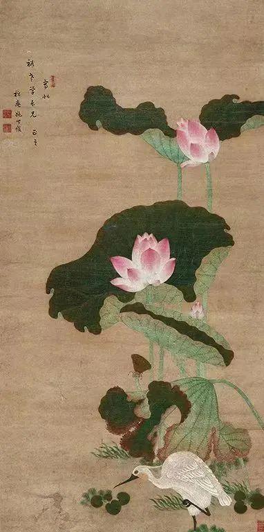 清 李鱓 鸳鸯莲子图