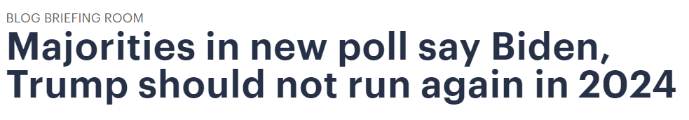【世界说】年纪太大了！民调：多数美国人称拜登和特朗普都不应在2024年再度参选总统