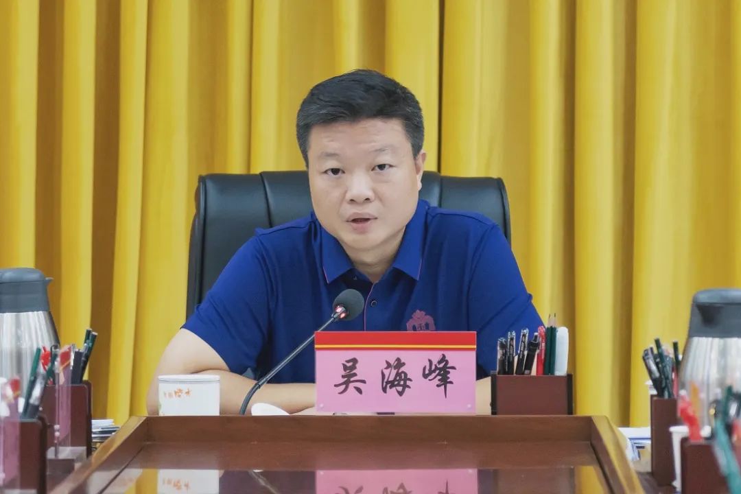 吴海峰主持会议并讲话,陵水县委副书记,政法委书记肖峰,县委常委,组织