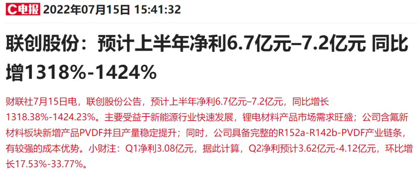 “单季净利创历史新高！15倍PVDF概念股半年报最高预增14倍，高景气度贯穿全年？