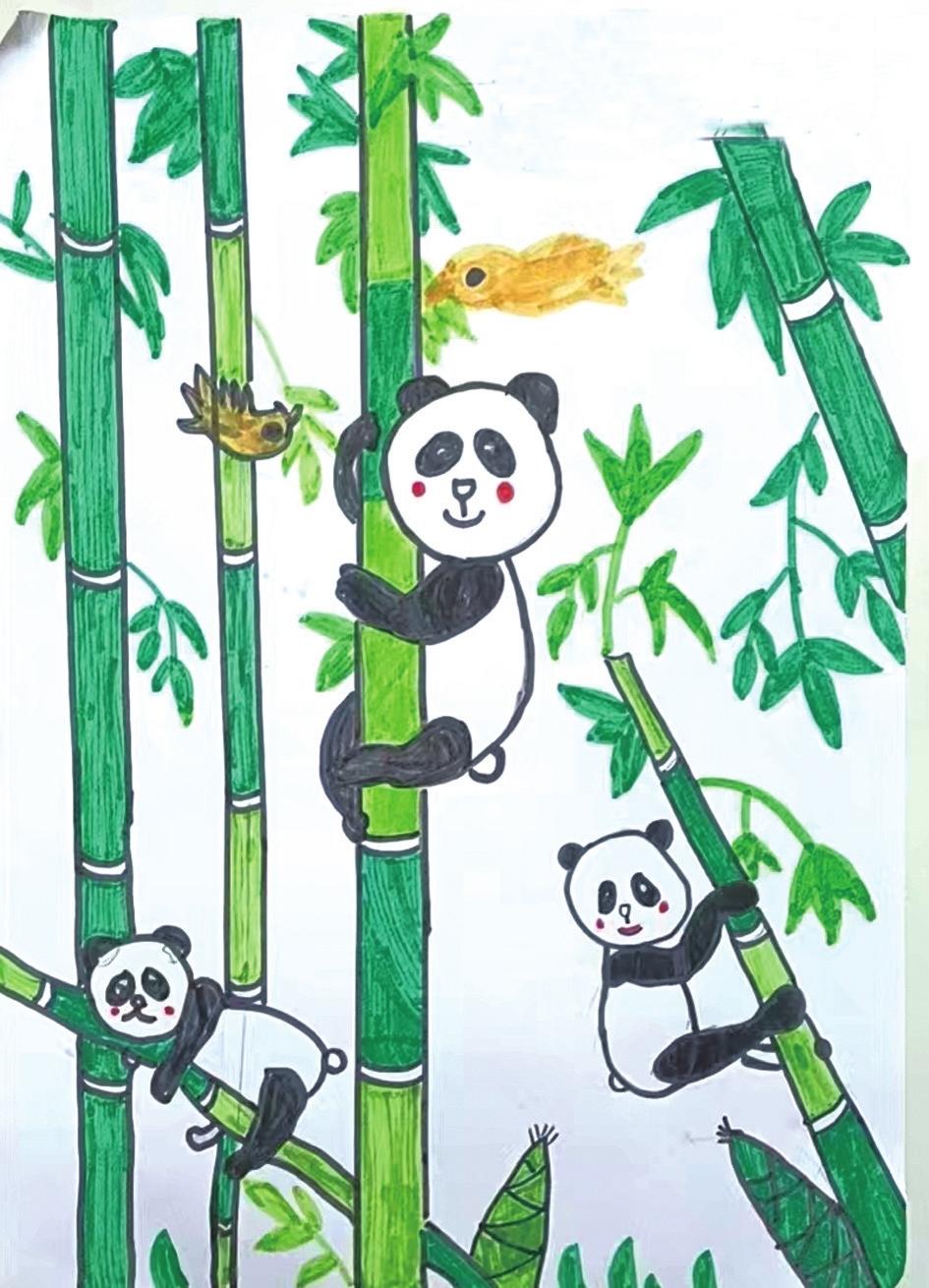 《可爱的大熊猫》绘画直播课 部分作品展示 |小学_新浪财经_新浪网