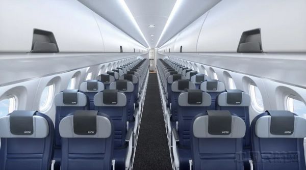波特航空e195-e2客舱内饰效果图巴航工业在e2设计阶段,就表示该系列