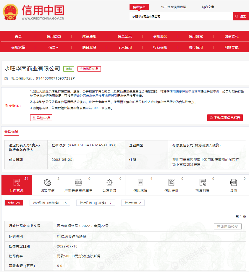 图片来源:信用中国