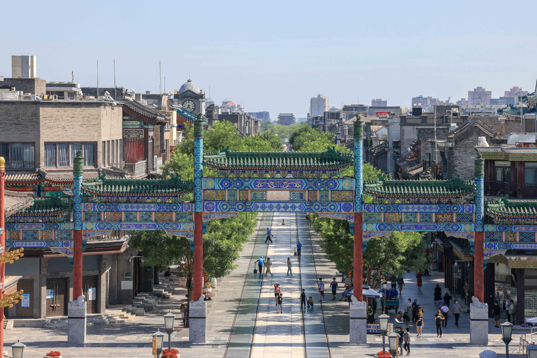 北京中轴线前门大街景观.