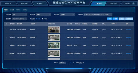　　(炬瞳安全生产AI应用平台界面)