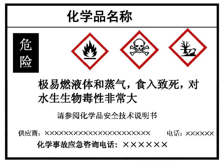 安全标签样例 (来源:gb 15258--2009 化学品安全标签编写规定)