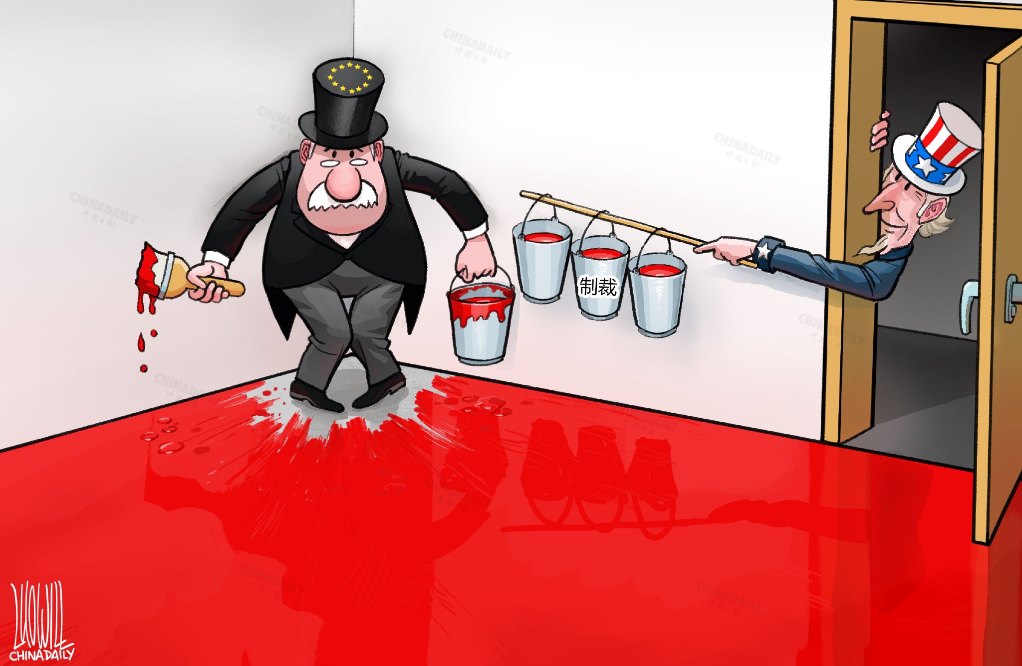 在美国的怂恿下对俄制裁,让欧洲搬起石头砸自己的脚.