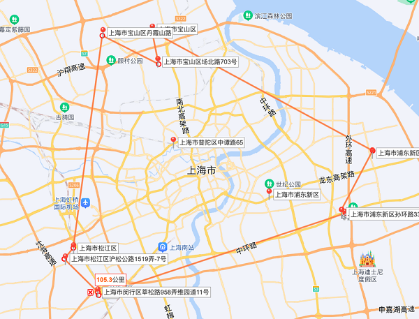 举例来看,上海康城,龙湖北城天街,南国花园,上海青年城分别位于上海1