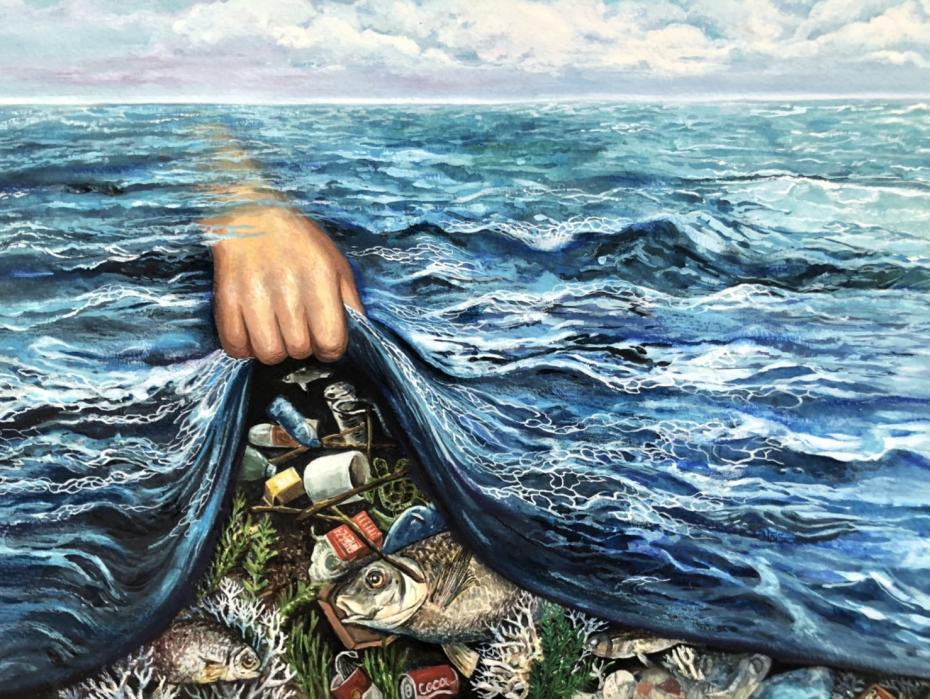 鼓励孩子们用绘画创作的形式表达了对守护海洋与气候变迁的理解,呼吁