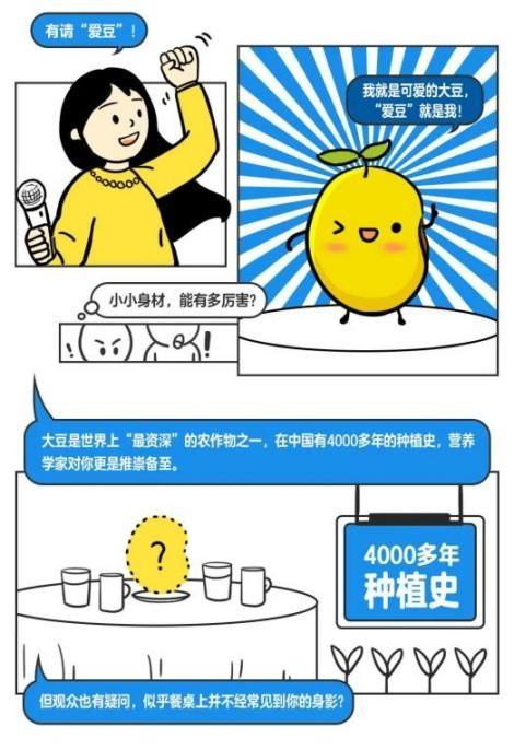 　　(图：漫画长图文巧用“爱豆”科普大豆营养)