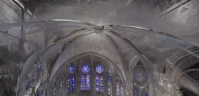 法国国家科学研究中心（CNRS）制作的巴黎圣母院内部结构透视图 图片来源：央视新闻