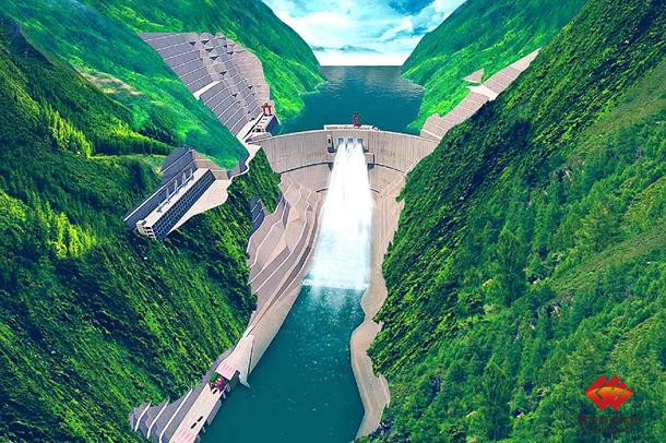 图为金沙江旭龙水电站效果图