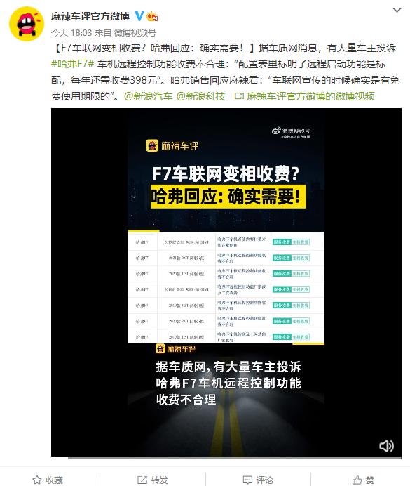 哈弗F7被曝车联网突然收费，是谁让哈弗老车主成为“新韭菜”的？