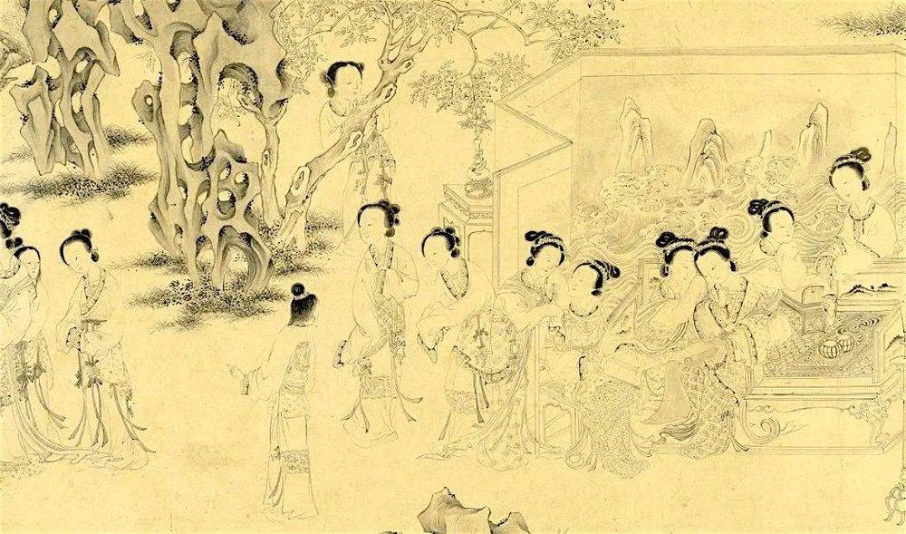 《乞巧图》(局部),清代画家丁观鹏绘于1748年(来源:elite-magazine.