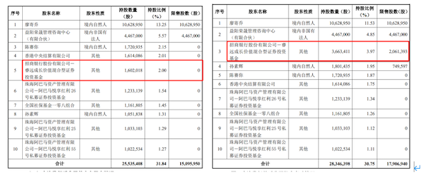 金博股份发行前后前十名股东变化