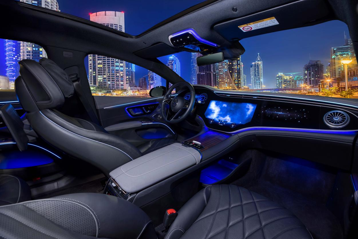 EQS是梅赛德斯-奔驰旗下首款搭载MBUX超联屏的车型。图/企业官网