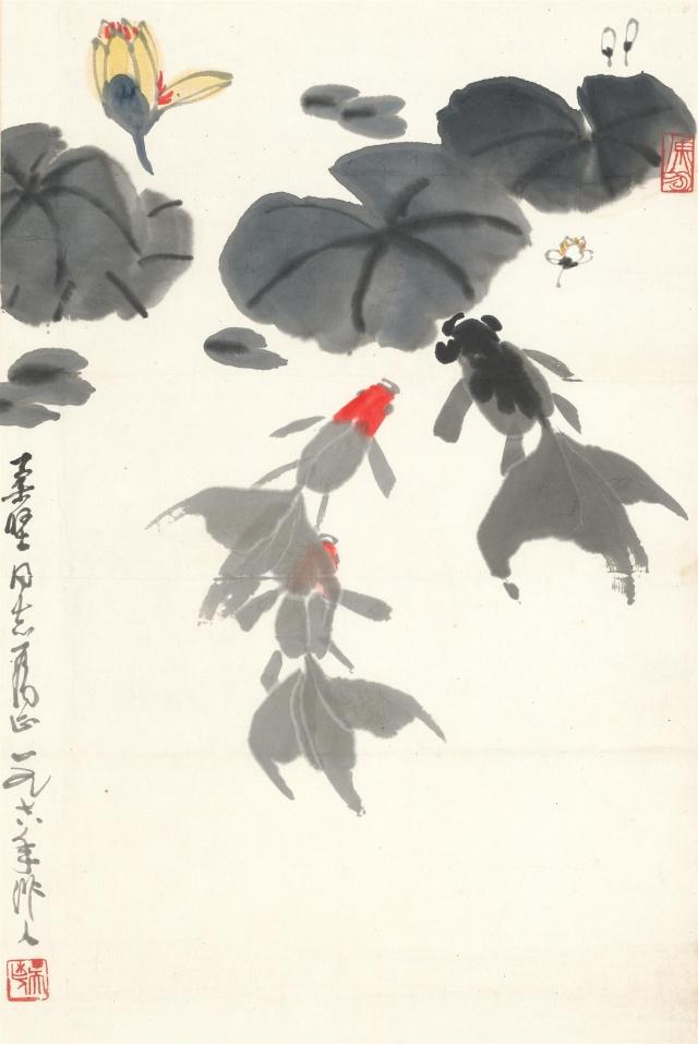 吴作人《金鱼》