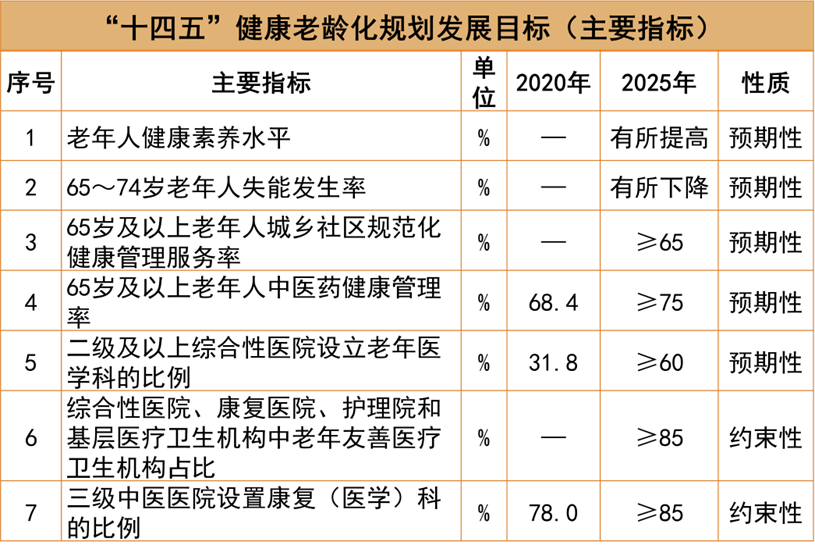 来源：《“十四五”健康老龄化规划》，观点指数整理