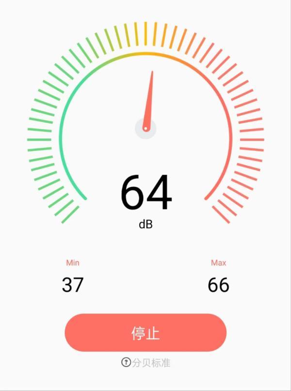 手机软件测试显示,噪声强度超过60分贝.