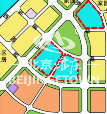 北京小学与北京八中规划选址（红色虚线部分）。图/“北京亦庄”微信公众号