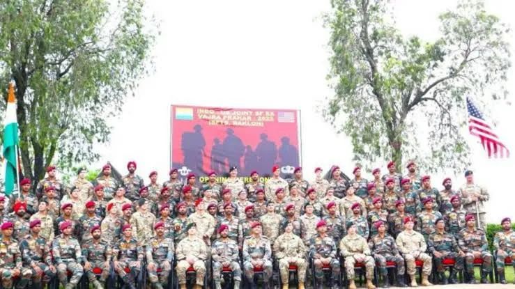 印美“霹雳2022”联合作战演习在喜马偕尔邦巴克洛的特种部队训练学校开始