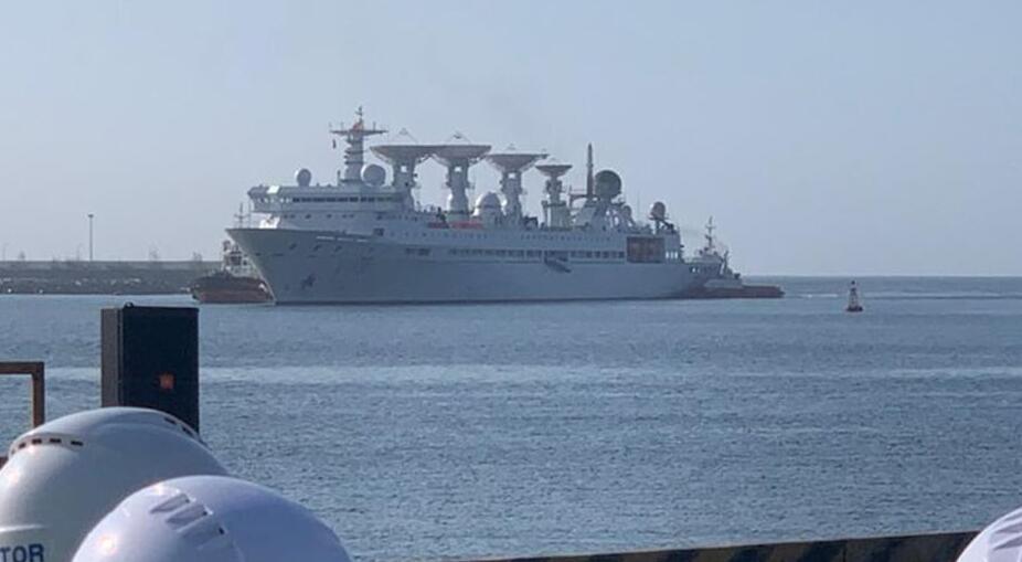 当地时间16日，中国科考船“远望5号”抵达斯里兰卡港口 图源：印媒