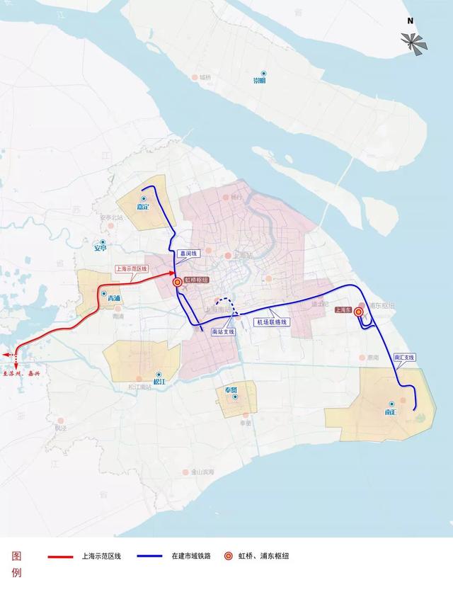 上海在建市域铁路示意图 来源:上海申铁