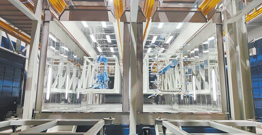 新会中集这条集装箱整箱全自动粉末涂装生产试验线,彻底解决了集装