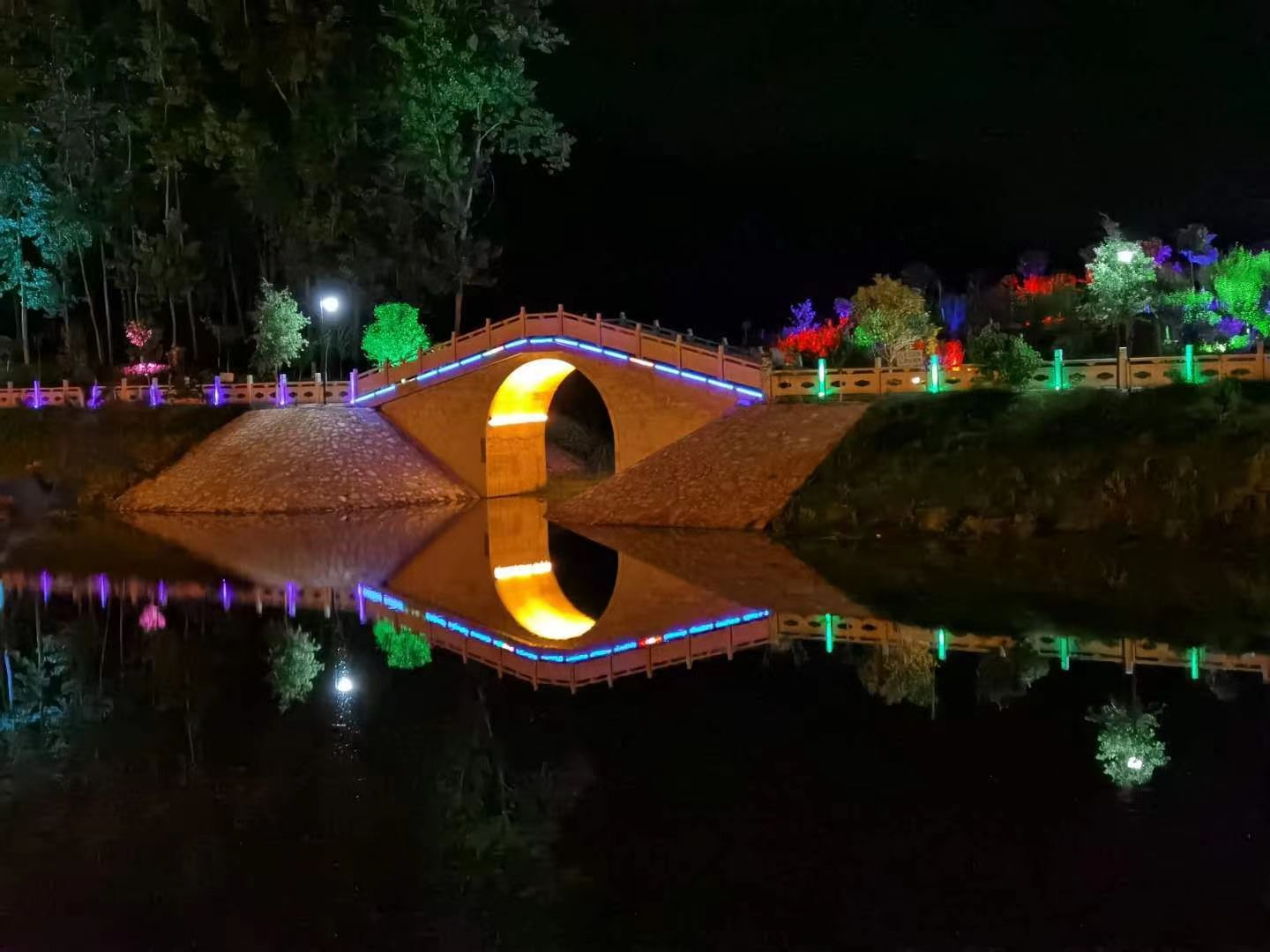 图为大明河公园夜景. 刘光金摄