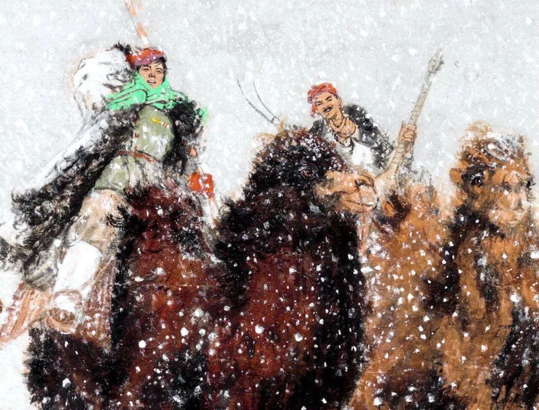 图:黄胄作品《洪荒风雪》局部