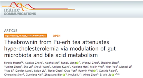  (贾伟教授发表于《Nature Communications》的关于茶褐素降脂机制的研究文章)