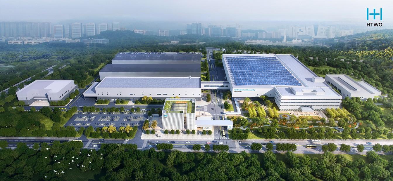 　　现代汽车集团海外首家氢燃料电池生产与销售基地“HTWO广州”