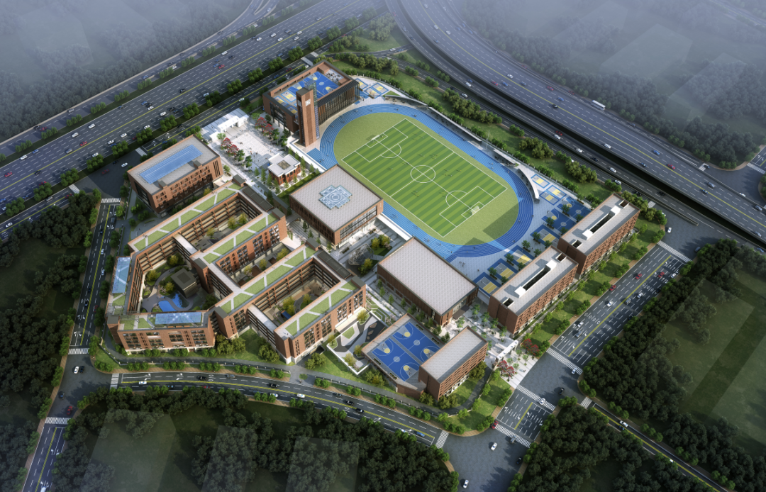 石门外国语学校整体鸟瞰图.