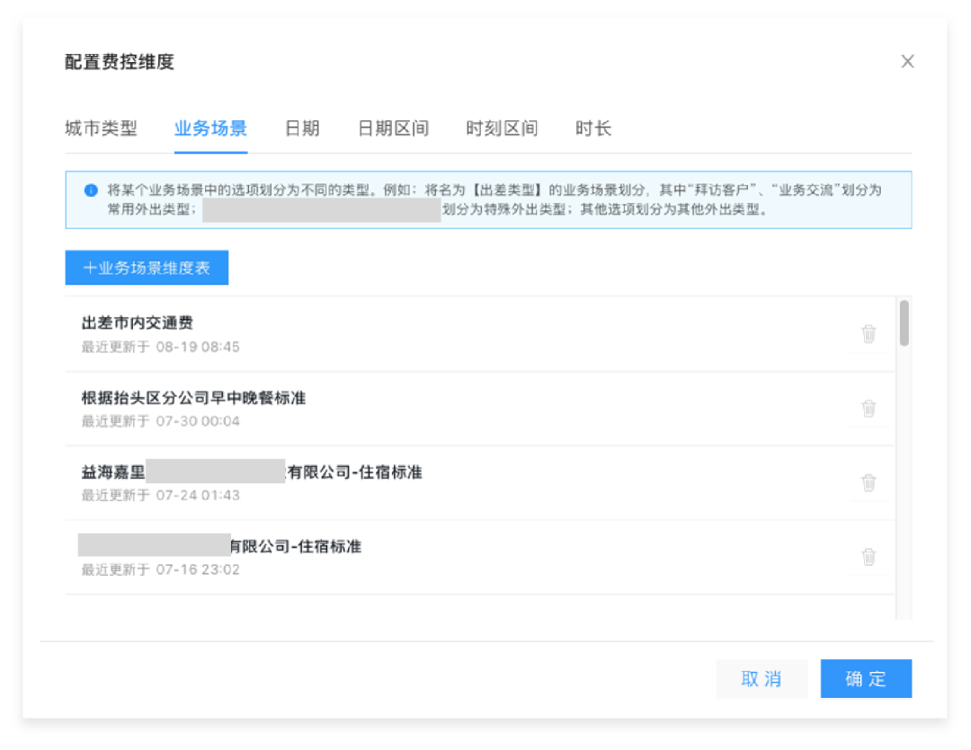 　　(多维费控配置界面)