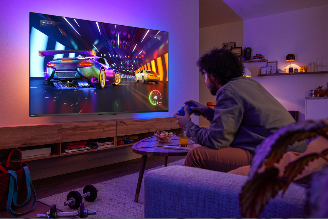 飞利浦环景光巨幕电视8696系列,get客厅丝滑游戏新享受|飞利浦|客厅