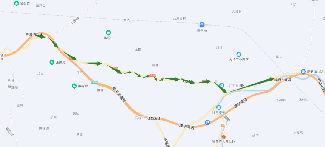 新路湾收费站→g528→飞龙路→牡丹亭东路→元立大道→遂昌东收费站
