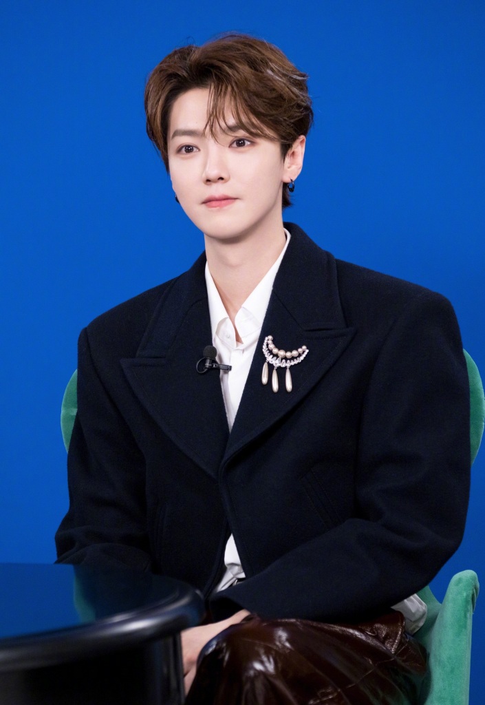 鹿晗出席gucci品牌直播活动 黑西装造型利落出镜