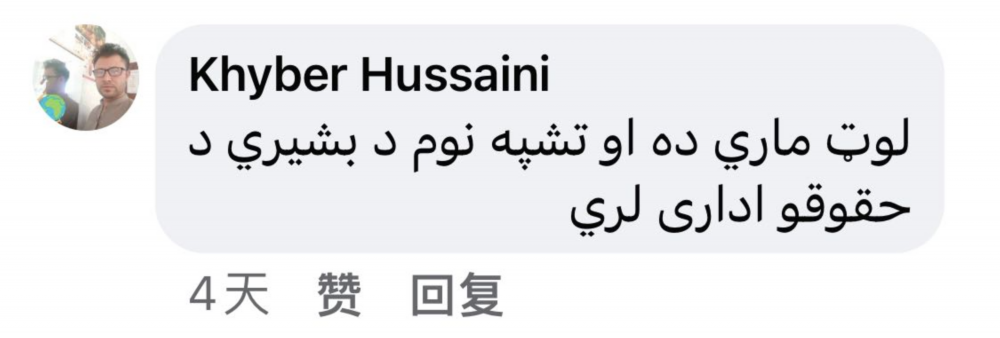 △网友海比尔·胡萨尼留言截图