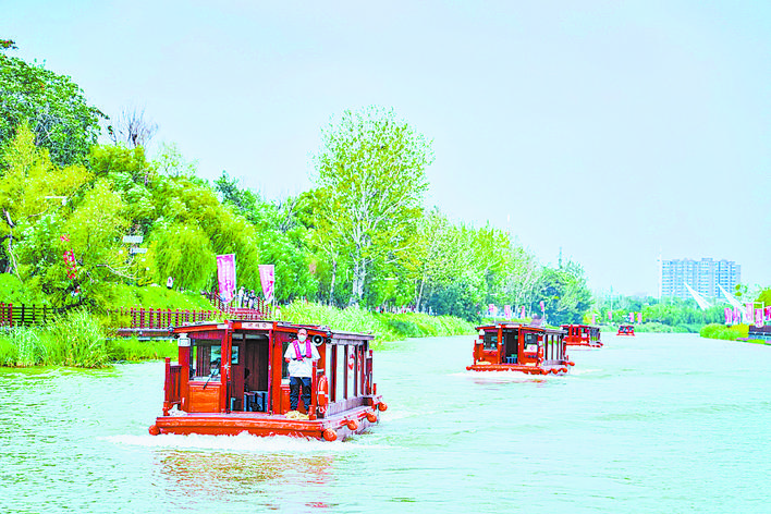 京杭大运河沧州中心城区段实现旅游通航  "一船明月过沧州"盛景再现