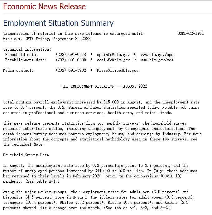 美国非农就业人口_2023年美国8月非农就业人口报告(2)