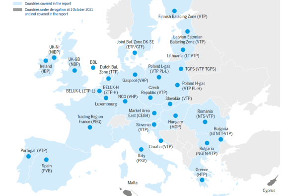 资料来源：欧盟天然气管网协会2022年管网平衡监测报告