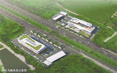 白云服务区项目鸟瞰示意图.